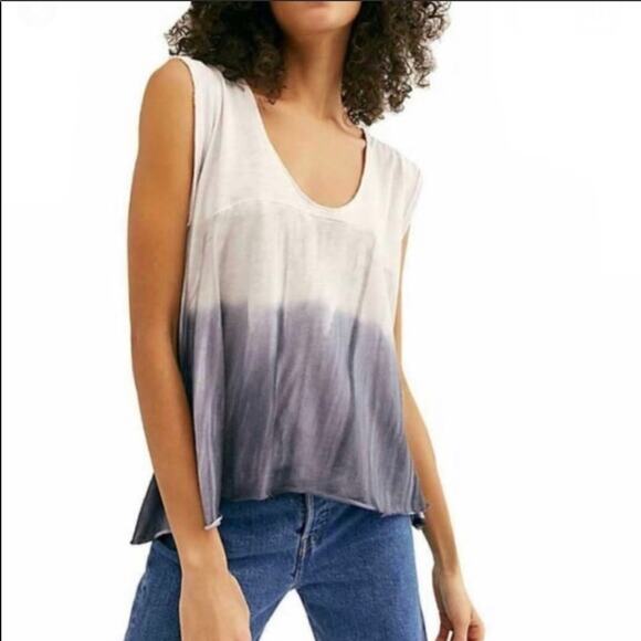 NWT Free People paradise dip dye tee lilac fog M - Picture 5 of 8